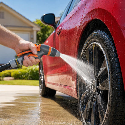 MREGB Adjustable Garden Hose Nozzle - Multi-Functional Hand Sprayer for Car Washing, Lawn Irrigation, Plant Care, and Pet Bathing with Ergonomic Design and High-Pressure Sprinkler Features Including Quick Connect Adapters