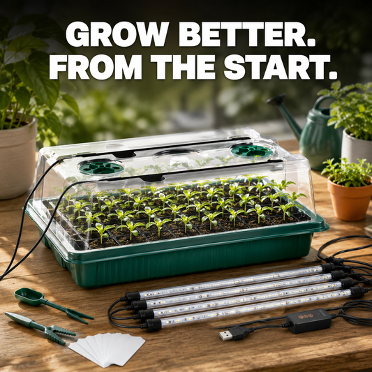 Seed Starter Trays with Integrated LED Grow Lights – Indoor Germination Kit (2-Pack)