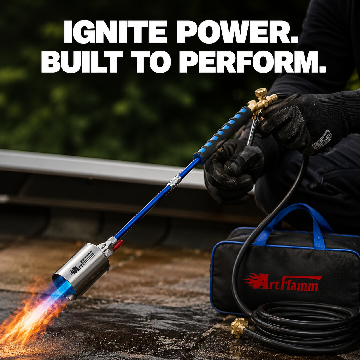 Professional Propane Torch Weed Burner Kit – Self-Igniting Flame Tool for Gardens, Fire Pits & Roofing