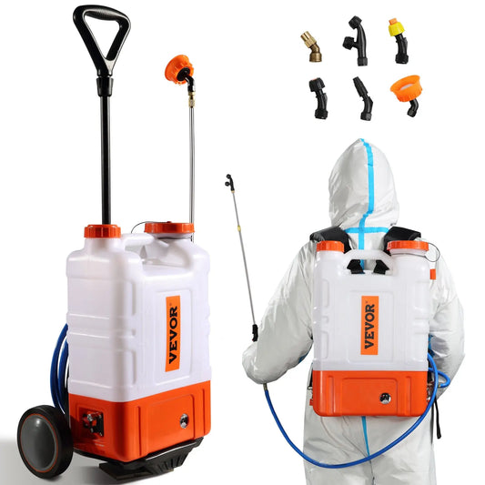 【Dealsforyoudays】Vevor Battery Powered Backpack Sprayer, Two Version, Adjustable Pressure, 4 Gallon Tank, with 8 Nozzles and 2 Wands, Wide Mouth Lid for Weeding, Spraying, Cleaning,Campingessentials,Outdoorfurnitureset,Campinggear