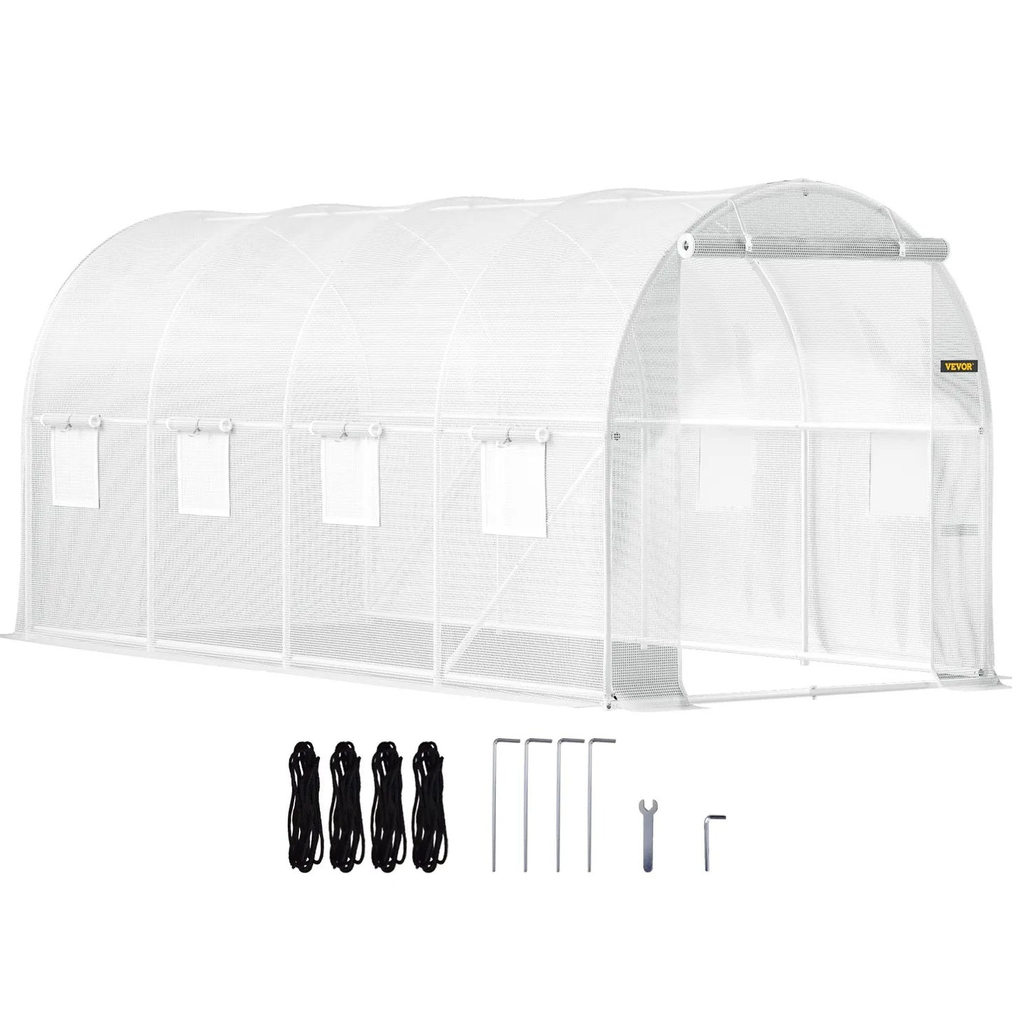 【Fathersdaygift】Vevor Walk-In Tunnel Greenhouse Portable Hot Housemax. 20 X 10 X 7 Ftgalvanized Steel Hoops3 Top Beams2 Zippered Doorsdiagonal Poles, Tunnel Enclosure Houses,Campingessentials,Outdoorfurnitureset,Campinggear