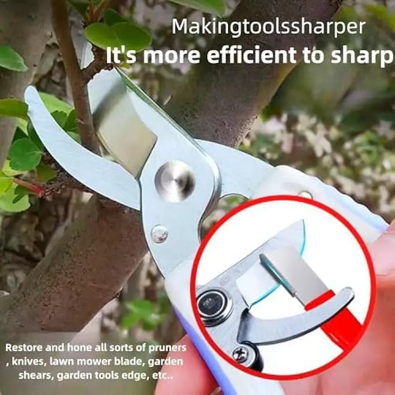 Portable Multi-Purpose Blade Sharpener Quick Sharpening Tool for Lawn Mowers Garden Tools Knives Pruners Scissors Black Carbide Sharpeners for Axes Hedge Shears Pocket Knives Sharpening Tool
