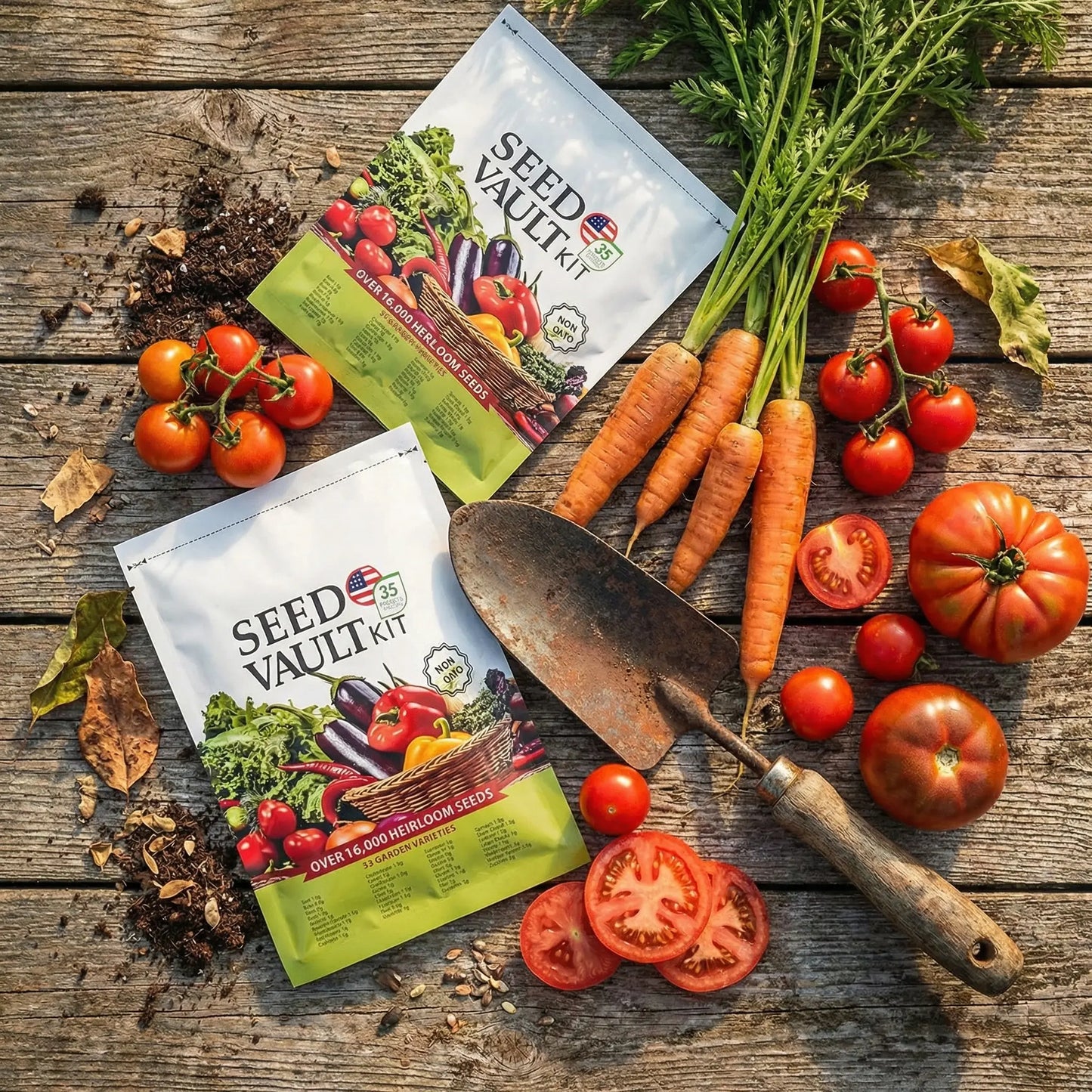 Heirloom Vegetable Seed Vault - 35-Variety, 90% Germination Rate, 16000+ Non-Gmo Survival Stock, Seedling Packet Vegetables, Broccoli Seeds, Grow Kit, Home Garden Emergency Supply, Beginner Gardening Gift, Double-Flowered Moss Rose Annual, Broccoli Seeds