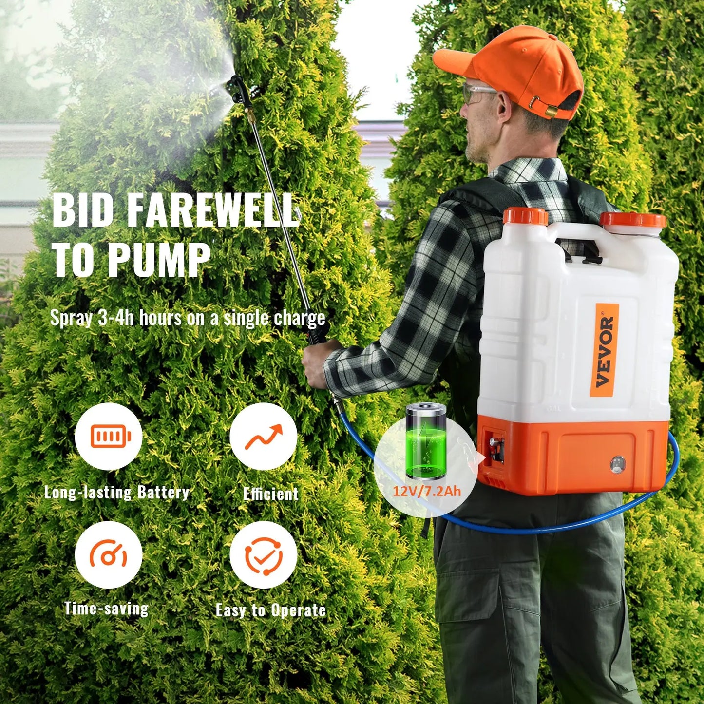 【Dealsforyoudays】Vevor Battery Powered Backpack Sprayer, Two Version, Adjustable Pressure, 4 Gallon Tank, with 8 Nozzles and 2 Wands, Wide Mouth Lid for Weeding, Spraying, Cleaning,Campingessentials,Outdoorfurnitureset,Campinggear
