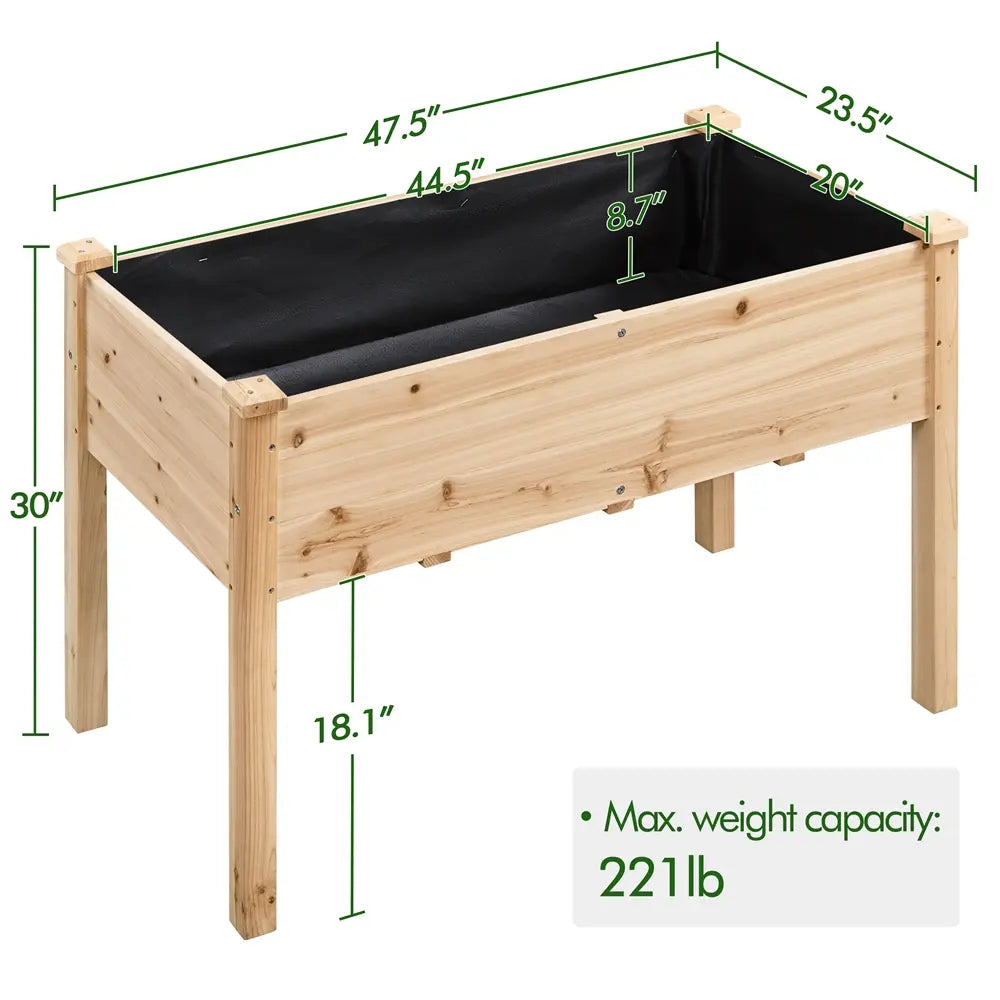 【Extra Large】Yaheetech 2-Tier Wooden Raised Garden Bed, Elevated Planter Box for Vegetables and Herbs, Patio Balcony Backyard