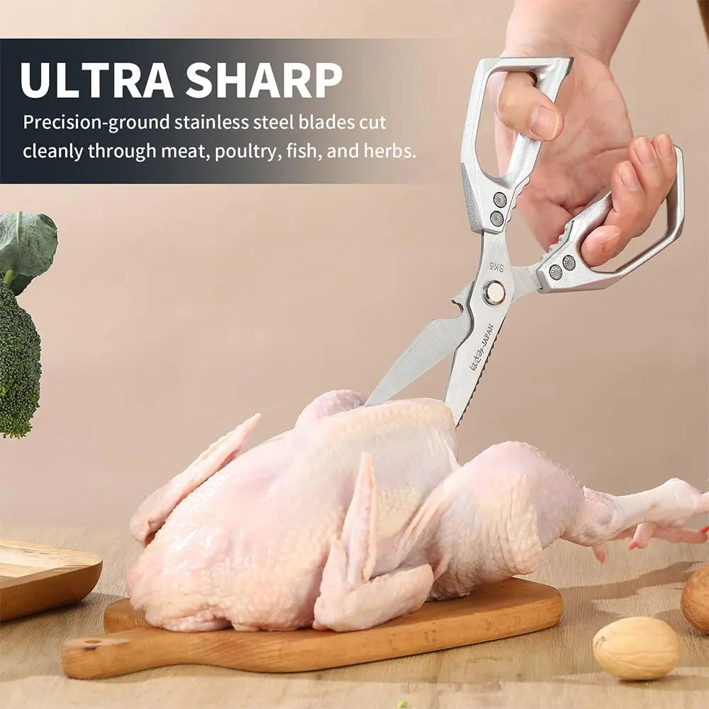 Rust-Proof Food-Grade Alloy Steel Scissors – Heavy-Duty Multi-Function Kitchen Shears – Bacteria-Resistant, Sharp & Effortless – Perfect for Poultry, Meat, Fish, Fruits & Veggies – Healthy Cooking Starts Here