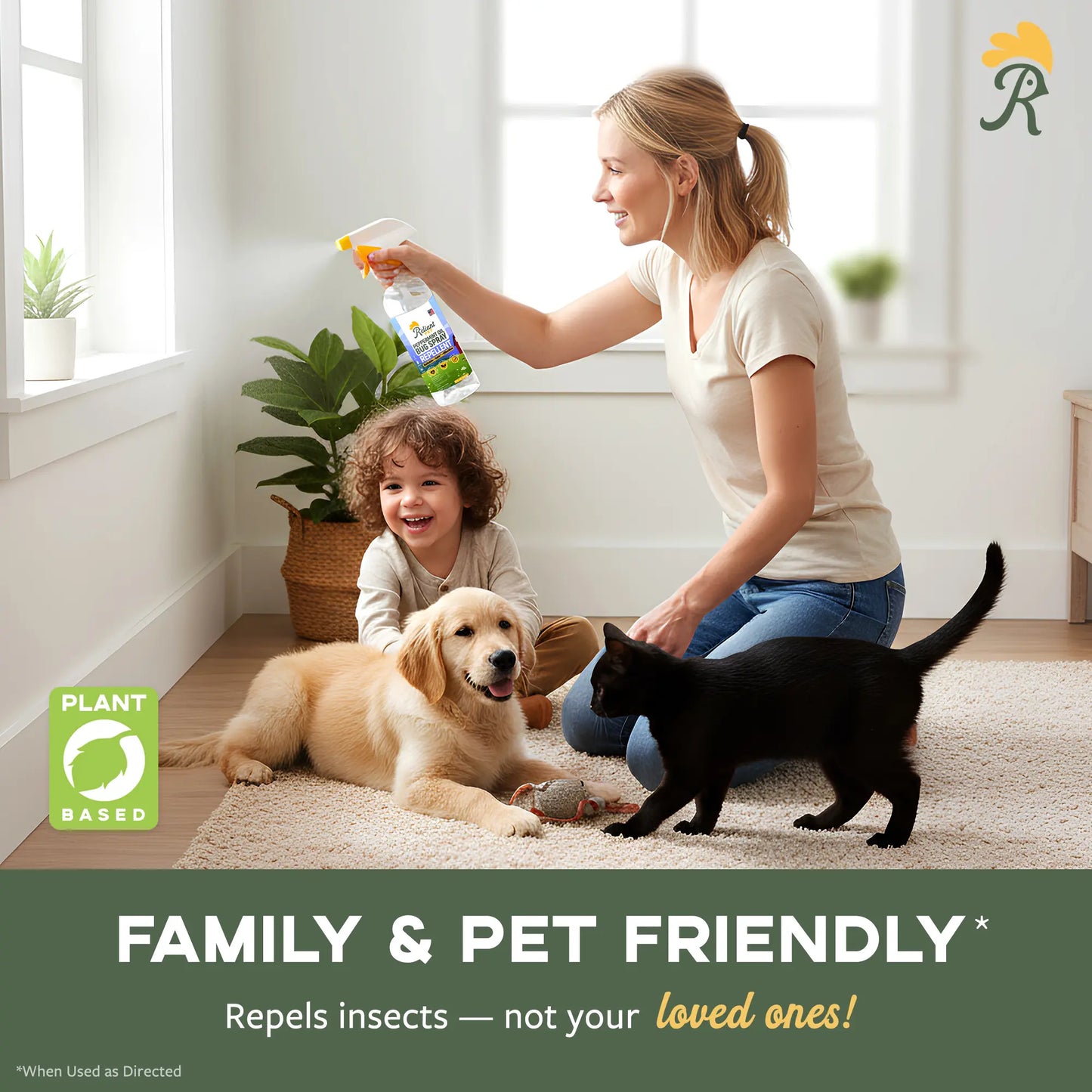 Reliant Pet Peppermint Oil Bug Spray - Deals for You Days - [16Oz and Made in USA ] Ants, Spiders, Roaches - Safe for USE around Kids and Pets - Effective & Usage