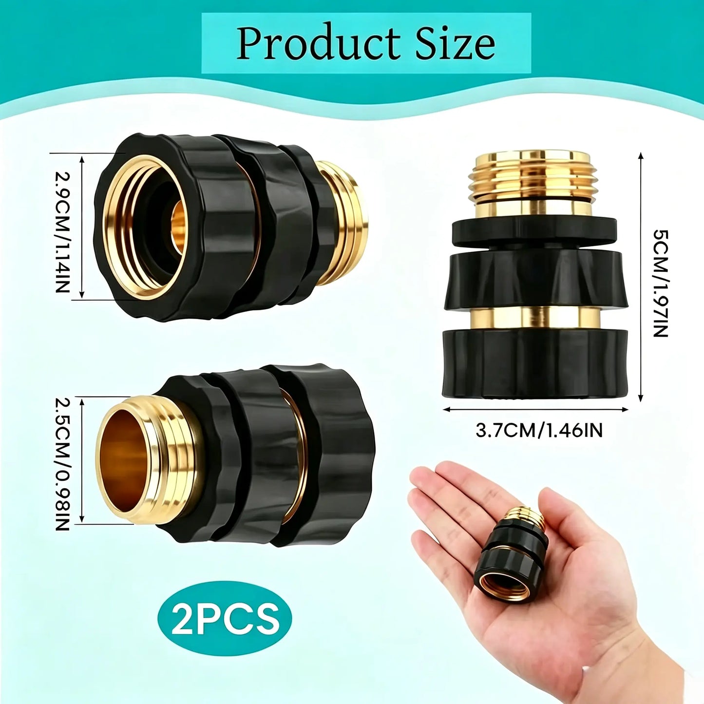 Garden Hose Quick Connector, 3/4 Inch Male and Female Garden Hose Fitting Quick Connector Rubber Washers Leak Proof Durable Aluminum,4 Set Fathersdaygift
