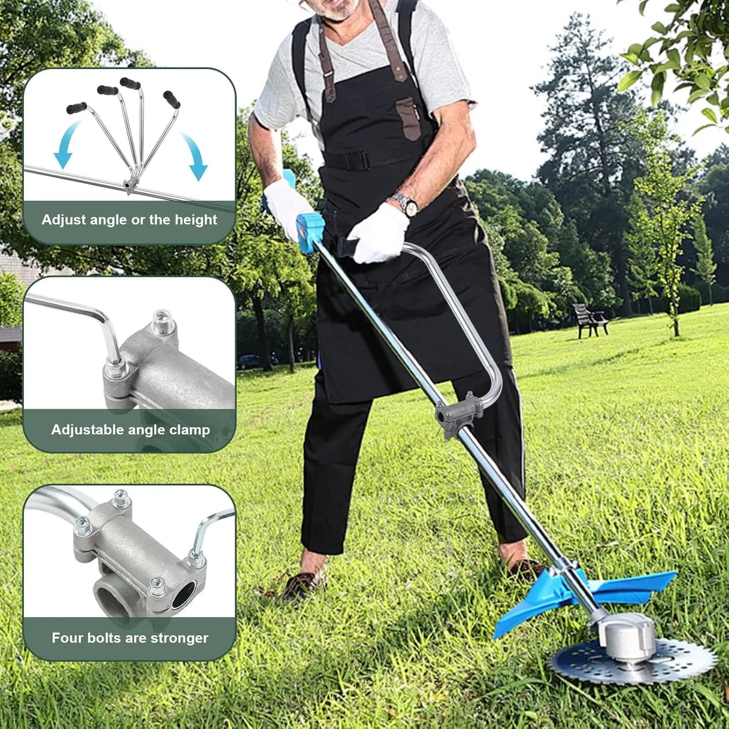 Grass Trimmer Handle, Aluminum Trimmer Handle with Bracket Clip Feature, Multifunctional Garden Trimmer Handle, Power Tool Accessories, Aluminum Construction