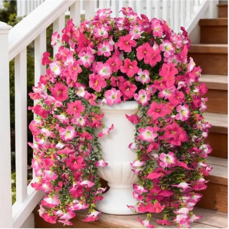 2/4/6/8 Pack Silk Hanging Morning Glory Vines with Plastic Stems, Uv-Resistant Artificial Outdoor Flowers, Plants Ornaments for Home Garden House Decor,Summerwins