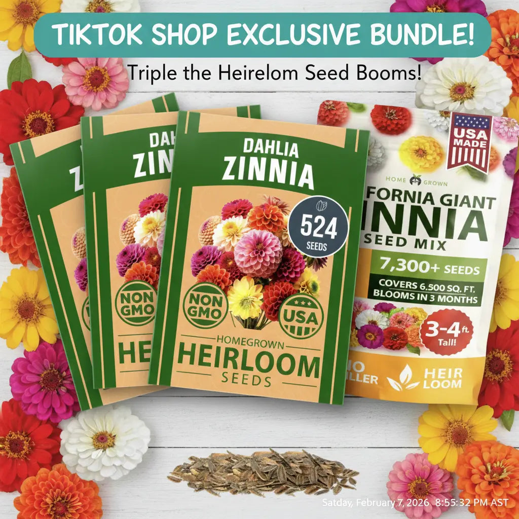 Zinnia Seeds (California Giant & Dahlia) – 100% Pure Heirloom Flower Seeds – No Fillers – USA Grown (Multiple Variations)