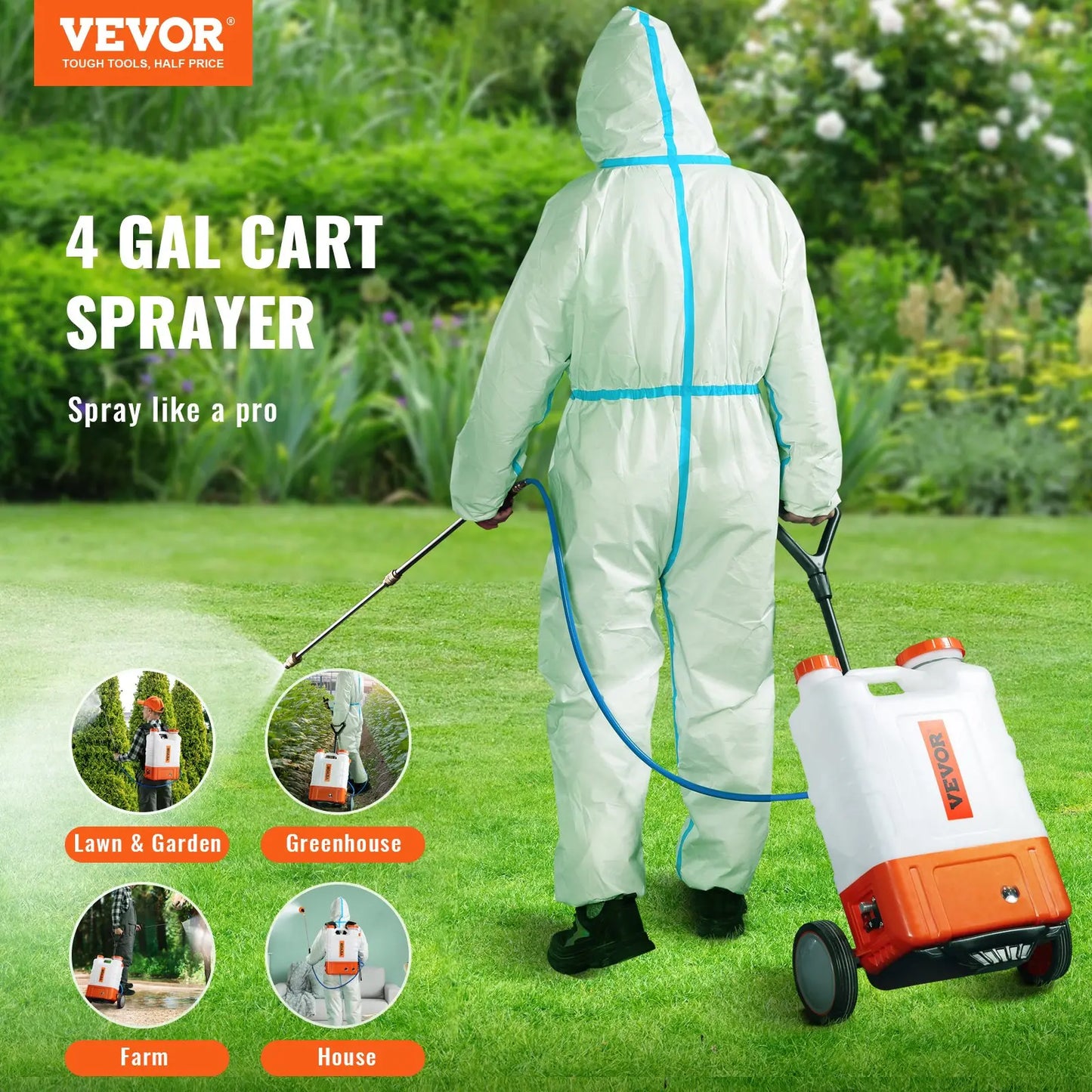 【Dealsforyoudays】Vevor Battery Powered Backpack Sprayer, Two Version, Adjustable Pressure, 4 Gallon Tank, with 8 Nozzles and 2 Wands, Wide Mouth Lid for Weeding, Spraying, Cleaning,Campingessentials,Outdoorfurnitureset,Campinggear