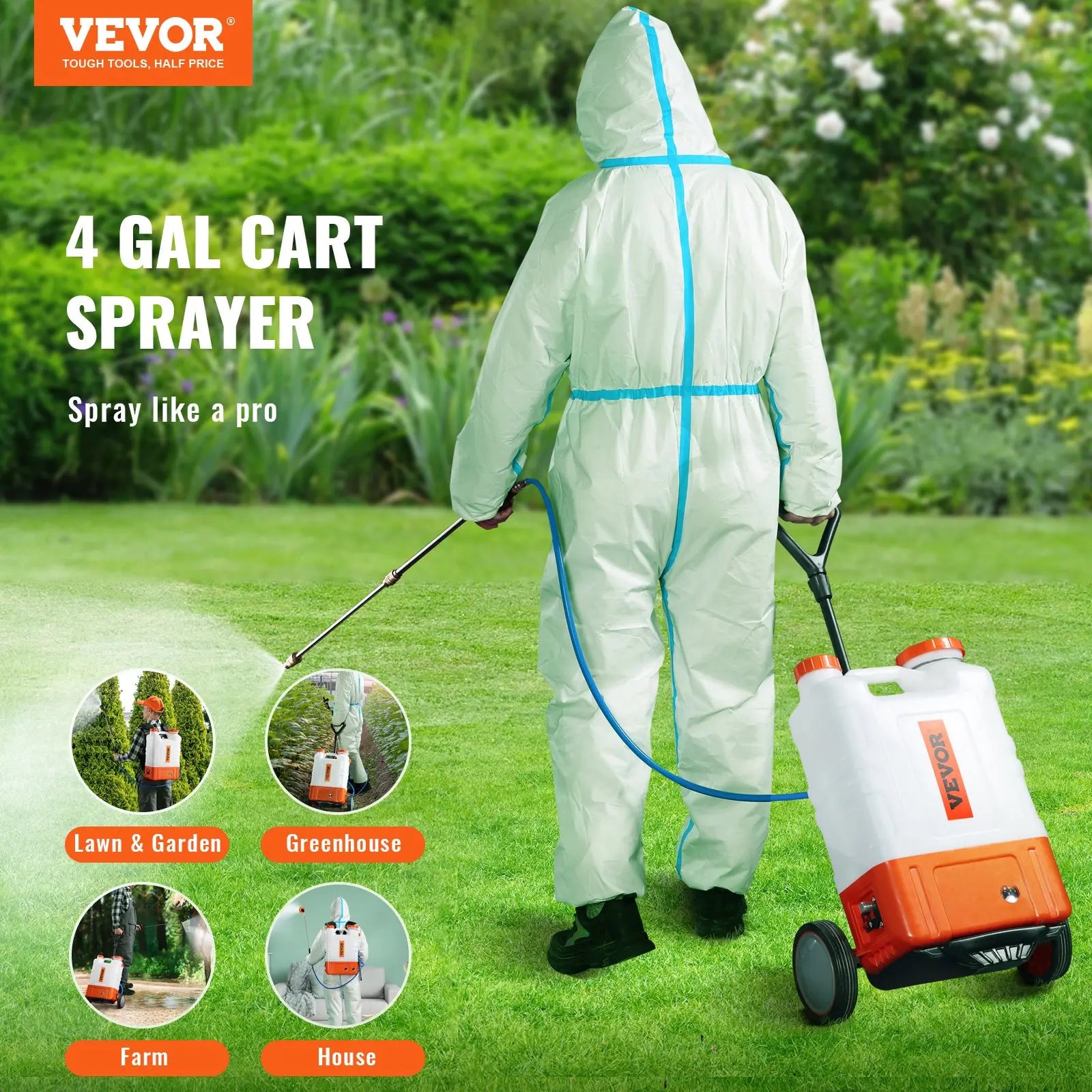 【Dealsforyoudays】Vevor Battery Powered Backpack Sprayer, Two Version, Adjustable Pressure, 4 Gallon Tank, with 8 Nozzles and 2 Wands, Wide Mouth Lid for Weeding, Spraying, Cleaning,Campingessentials,Outdoorfurnitureset,Campinggear