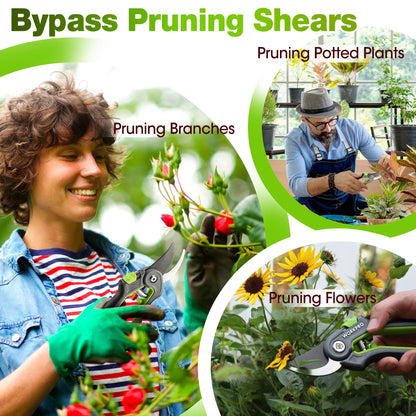 WORKPRO Premium Bypass Pruning Shears and Garden Scissors - High-Quality Hand Tools for Cutting Flowers, Trimming Plants, and Picking Fruits