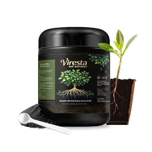 Viresta Soil Revitalizer - Concentrated Humic Acid Conditioner for Lawns, Gardens, Fruit Trees, Vegetables, and Potted Plants, Yields Up to 266 Gallons, 13.8 Oz