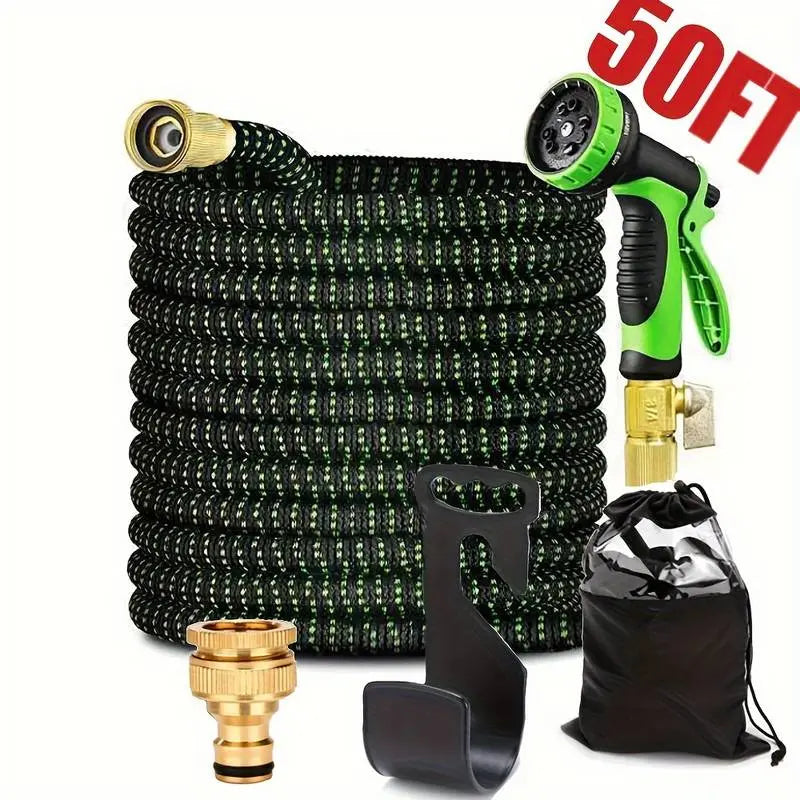 100FT 4X Stronger Deluxe Heavy Duty Expandable Flexible Garden Water Hose for Gardening & Outdoor Use Strong Construction Versatile, Garden Hose Connector Summervibes Fathersdaygift High Pressure Hose