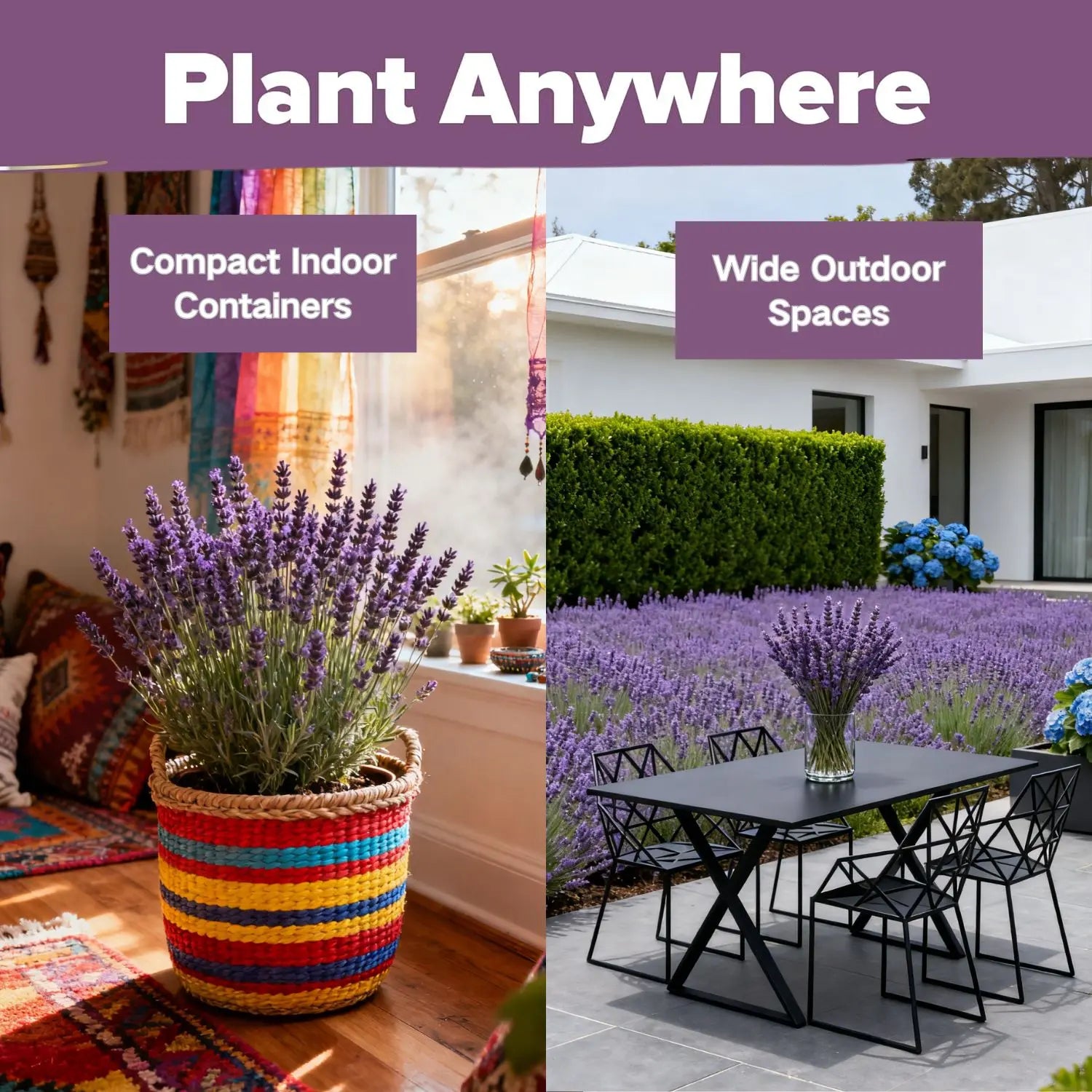 English Lavender Seeds 300 Herb Seeds, Wildflower Seed for Planting Indoor/Outdoor,High Germination,Plant Flower(Lavandula Antustifolia) Visit the HOME GROWN Store