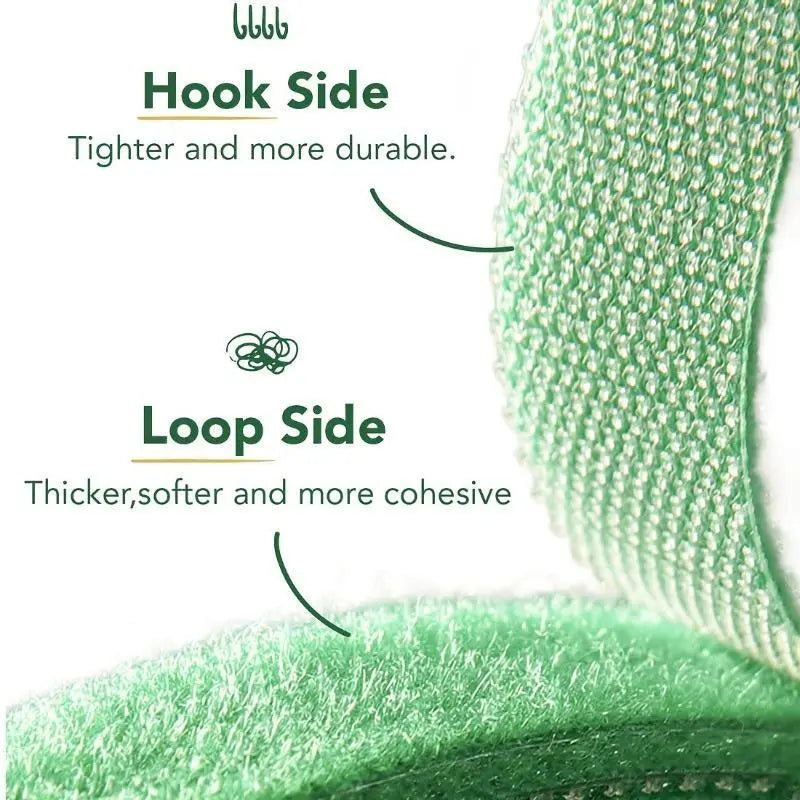 Green Garden Plant Ties Roll, Reusable Hook Loop Plant Support Tape for Tomatoes, Vines & Climbing Plants, Nylon Garden Twine for Bamboo Stakes, Outdoor Garden Supplies & Accessories Summerwins