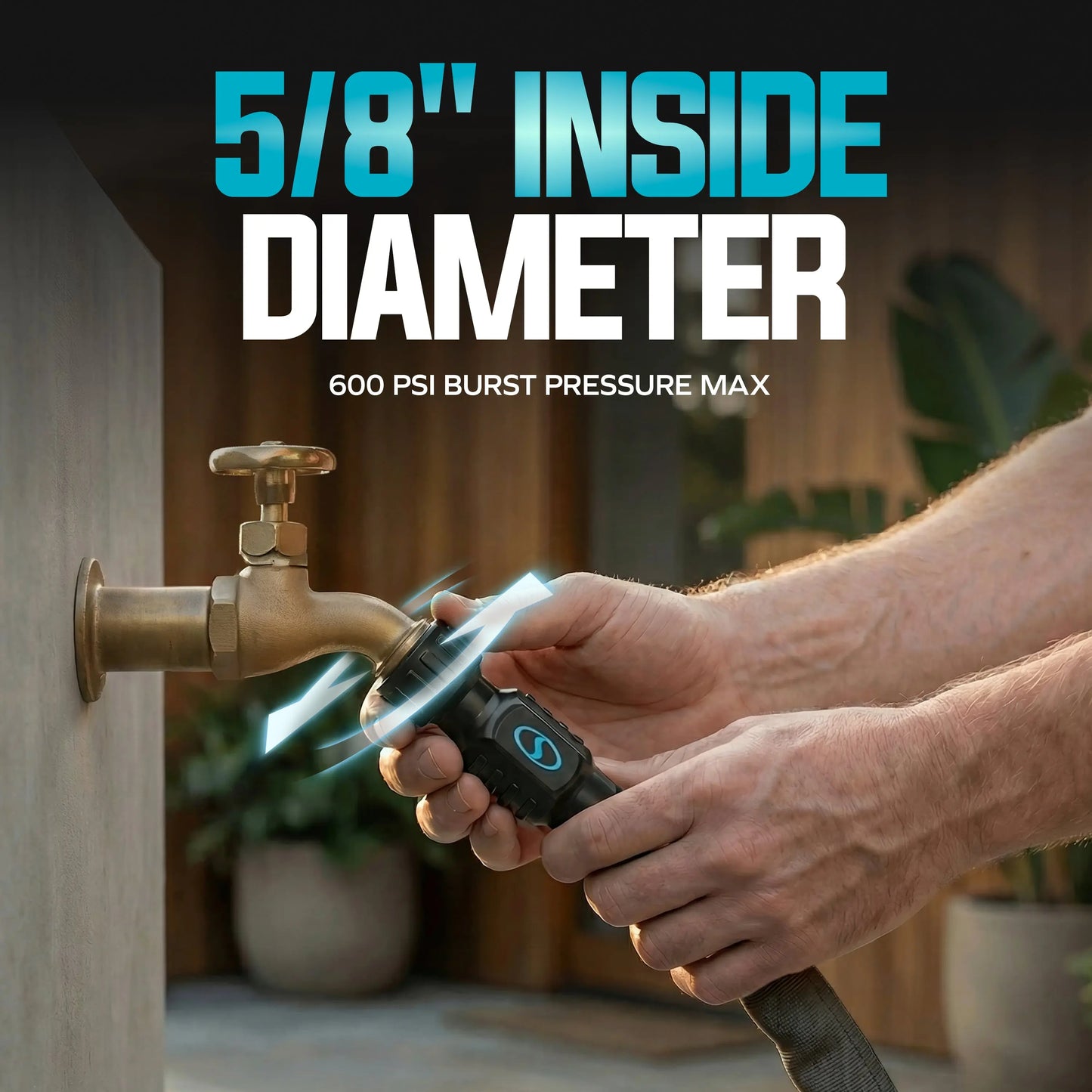 【Dealsforyoudays】Aqua Joe Kink + Twist-Resistant Weather-Resistant Fiberjacket Garden Hose | 50-Foot | 5/8-Inch Diameter