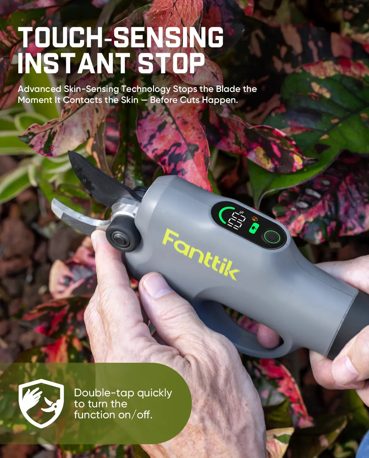 【Dealsforyoudays】Fanttik Y10 Pro Cordless Electric Pruning Shears with Brushless Motor, LED Display, 4-Level Safety System, USB-C Fast Charging, SK5 Steel Blade for Branch Trimming, Summerwins, Father'S Day Gifts