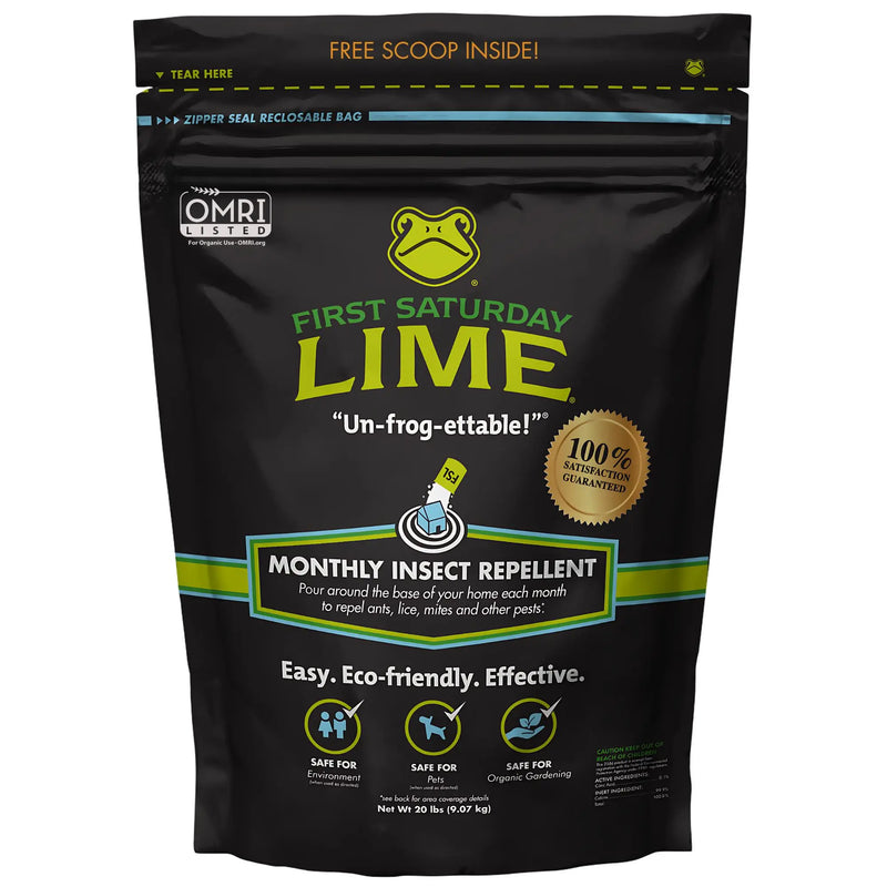 First Saturday Lime Insect Repellent, Multi-Purpose Pet Friendly Pest Control & Deodorizer for Home, Garden, Yard & Chicken Coop Protect Homes and Other Buildings Protect Yards from Ticks