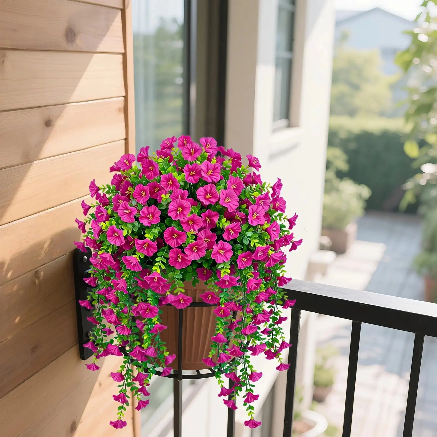 2/4/6/8 Pack Silk Hanging Morning Glory Vines with Plastic Stems, Uv-Resistant Artificial Outdoor Flowers, Plants Ornaments for Home Garden House Decor,Summerwins