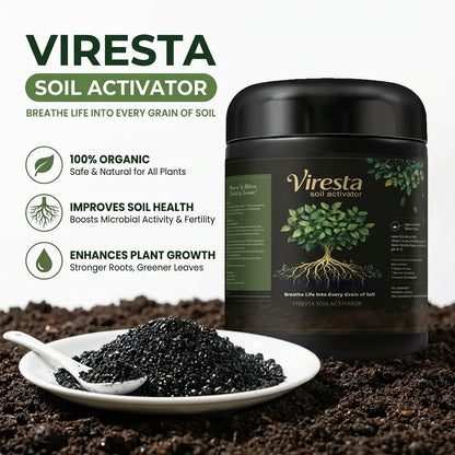 Viresta Soil Revitalizer - Concentrated Humic Acid Conditioner for Lawns, Gardens, Fruit Trees, Vegetables, and Potted Plants, Yields Up to 266 Gallons, 13.8 Oz