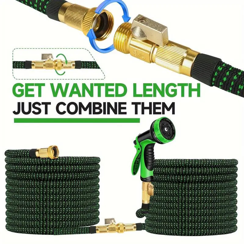 100FT 4X Stronger Deluxe Heavy Duty Expandable Flexible Garden Water Hose for Gardening & Outdoor Use Strong Construction Versatile, Garden Hose Connector Summervibes Fathersdaygift High Pressure Hose
