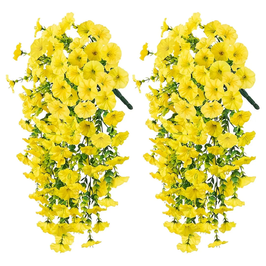 2/4/6/8 Pack Silk Hanging Morning Glory Vines with Plastic Stems, Uv-Resistant Artificial Outdoor Flowers, Plants Ornaments for Home Garden House Decor,Summerwins