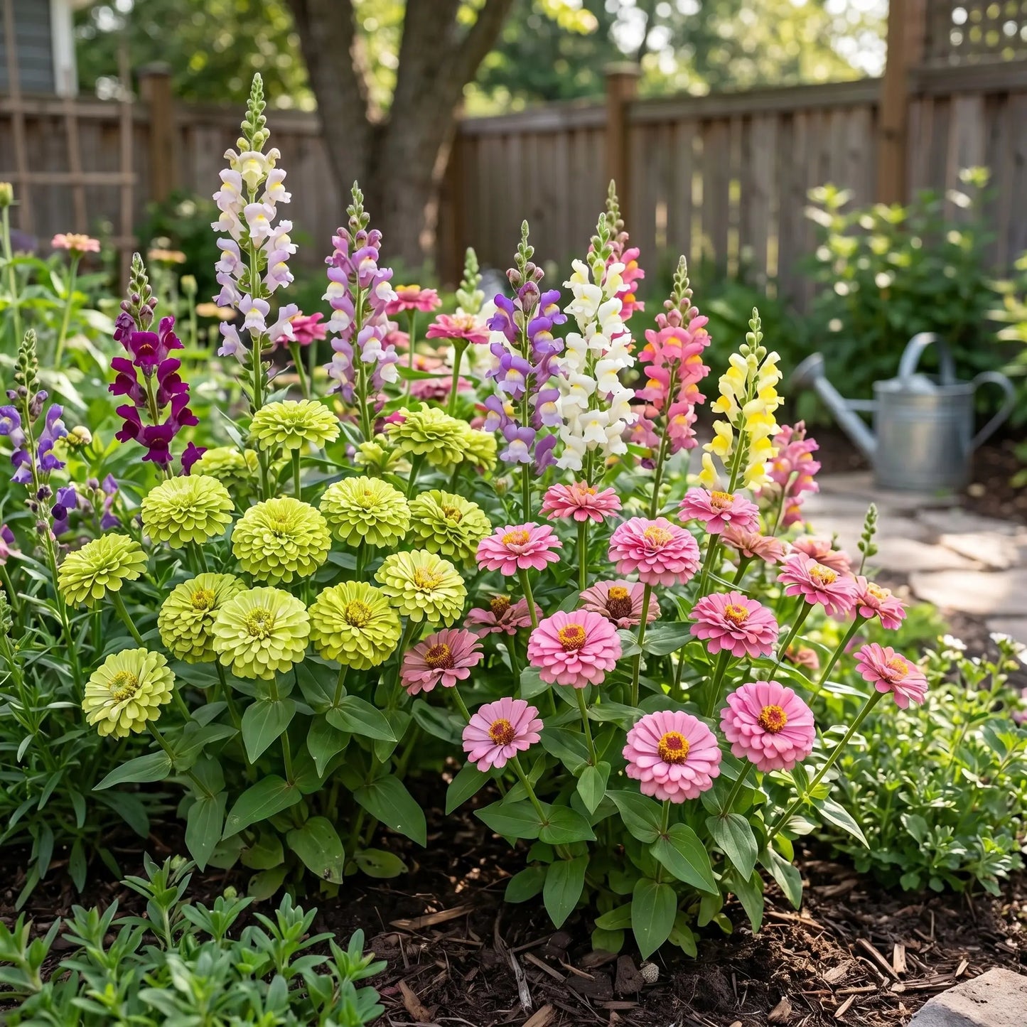 Pastel Garden Flower Seed Bundle – Zinnia Luminosa, Snapdragon Northern Lights & Zinnia Envy