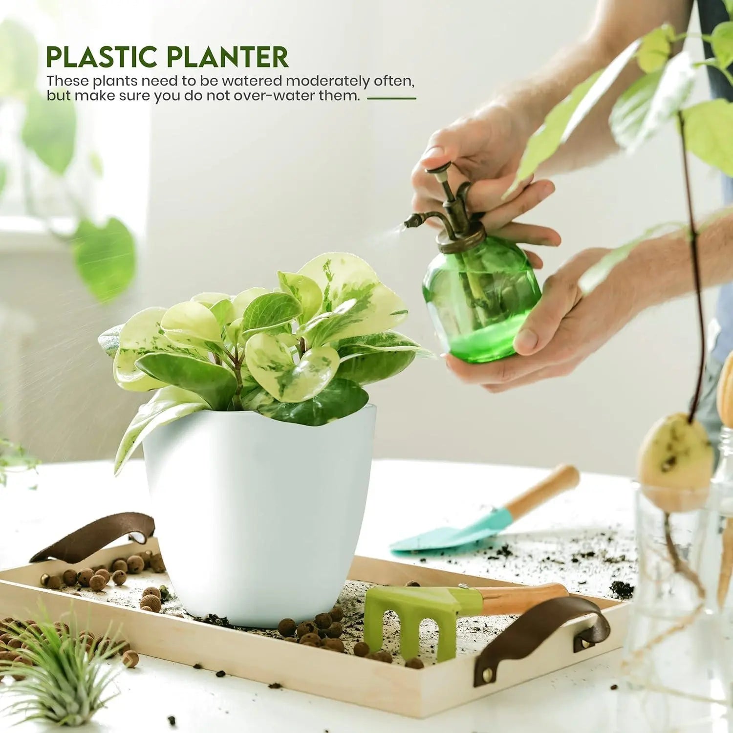 Utopia Home Plastic Indoor Flower Pots with Drainage Plugs - 7/6.6/6/5.3/4.8In Mini, Decorative, Tabletop Planters - Ideal for Gardening Gifts, Birthdays, Housewarming, Earth Day