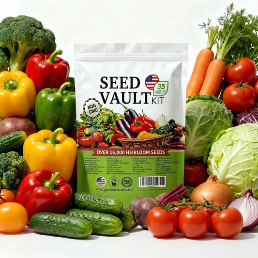 Heirloom Vegetable Seed Vault - 35-Variety, 90% Germination Rate, 16000+ Non-Gmo Survival Stock, Seedling Packet Vegetables, Broccoli Seeds, Grow Kit, Home Garden Emergency Supply, Beginner Gardening Gift, Double-Flowered Moss Rose Annual, Broccoli Seeds