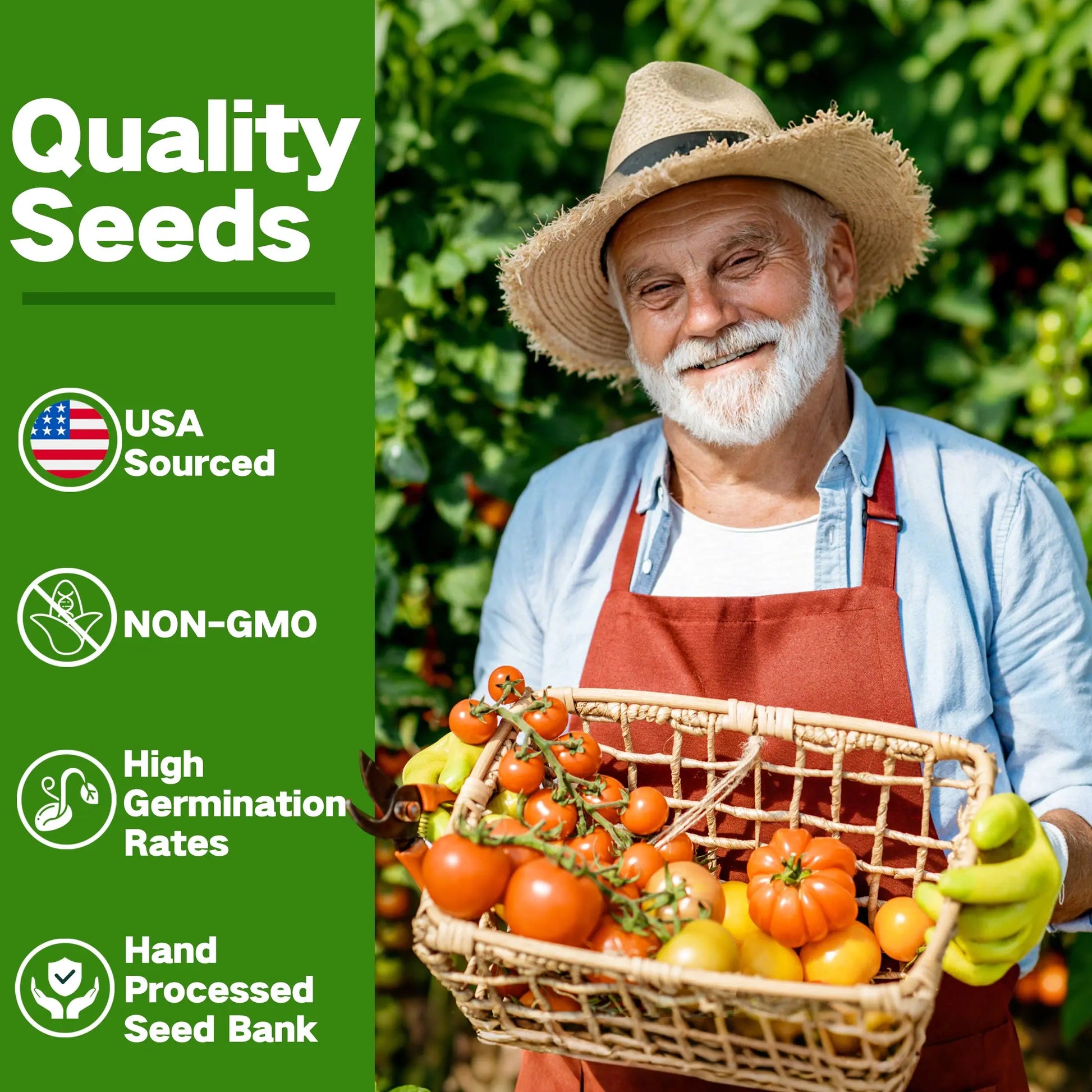 LUSH&DEW Year-Round USDA Zone 7 Seed Bank - 32 Organic Seed Varieties for All Seasons Gardening with Seasonal Synchrony