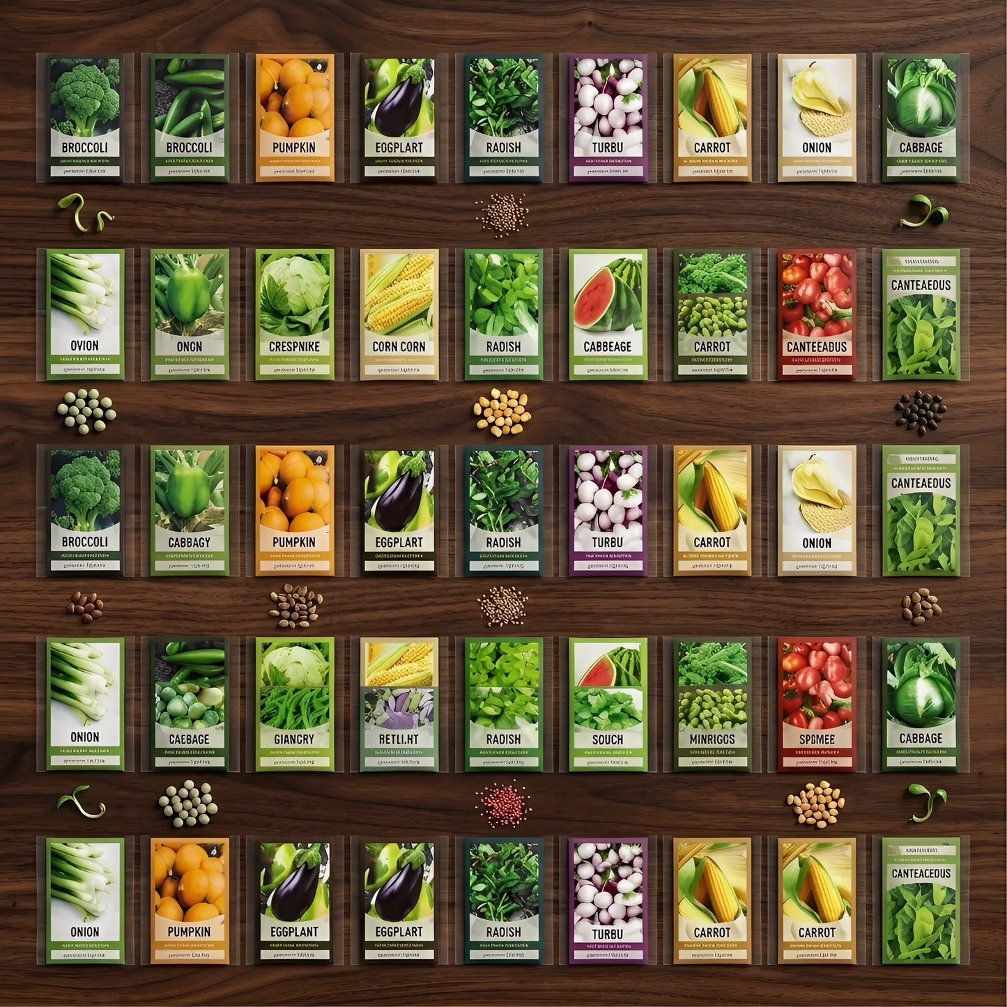 Heirloom Vegetable Seed Vault - 35-Variety, 90% Germination Rate, 16000+ Non-Gmo Survival Stock, Seedling Packet Vegetables, Broccoli Seeds, Grow Kit, Home Garden Emergency Supply, Beginner Gardening Gift, Double-Flowered Moss Rose Annual, Broccoli Seeds