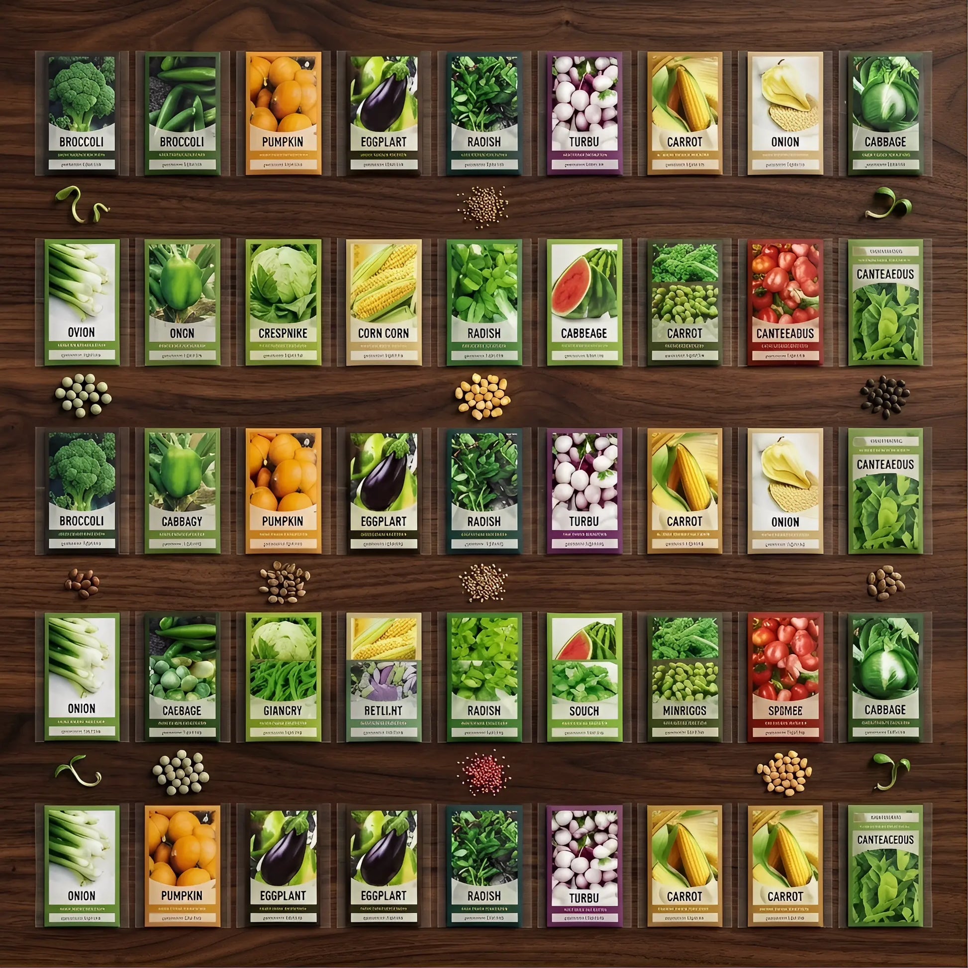 Heirloom Vegetable Seed Vault - 35-Variety, 90% Germination Rate, 16000+ Non-Gmo Survival Stock, Seedling Packet Vegetables, Broccoli Seeds, Grow Kit, Home Garden Emergency Supply, Beginner Gardening Gift, Double-Flowered Moss Rose Annual, Broccoli Seeds